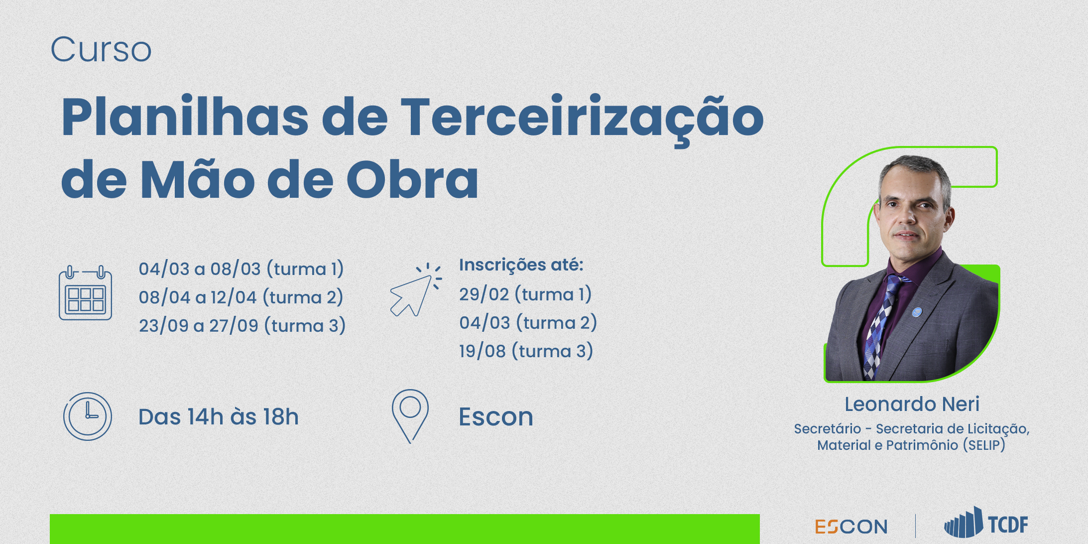 Miniatura de Inscrições abertas para o curso Planilhas de Terceirização de Mão de Obra 