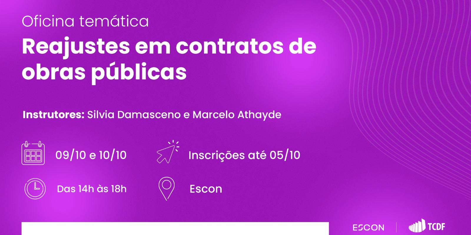 Miniatura de Inscrições abertas para a oficina temática – reajustes em contratos de obras públicas: legislação e aspectos práticos