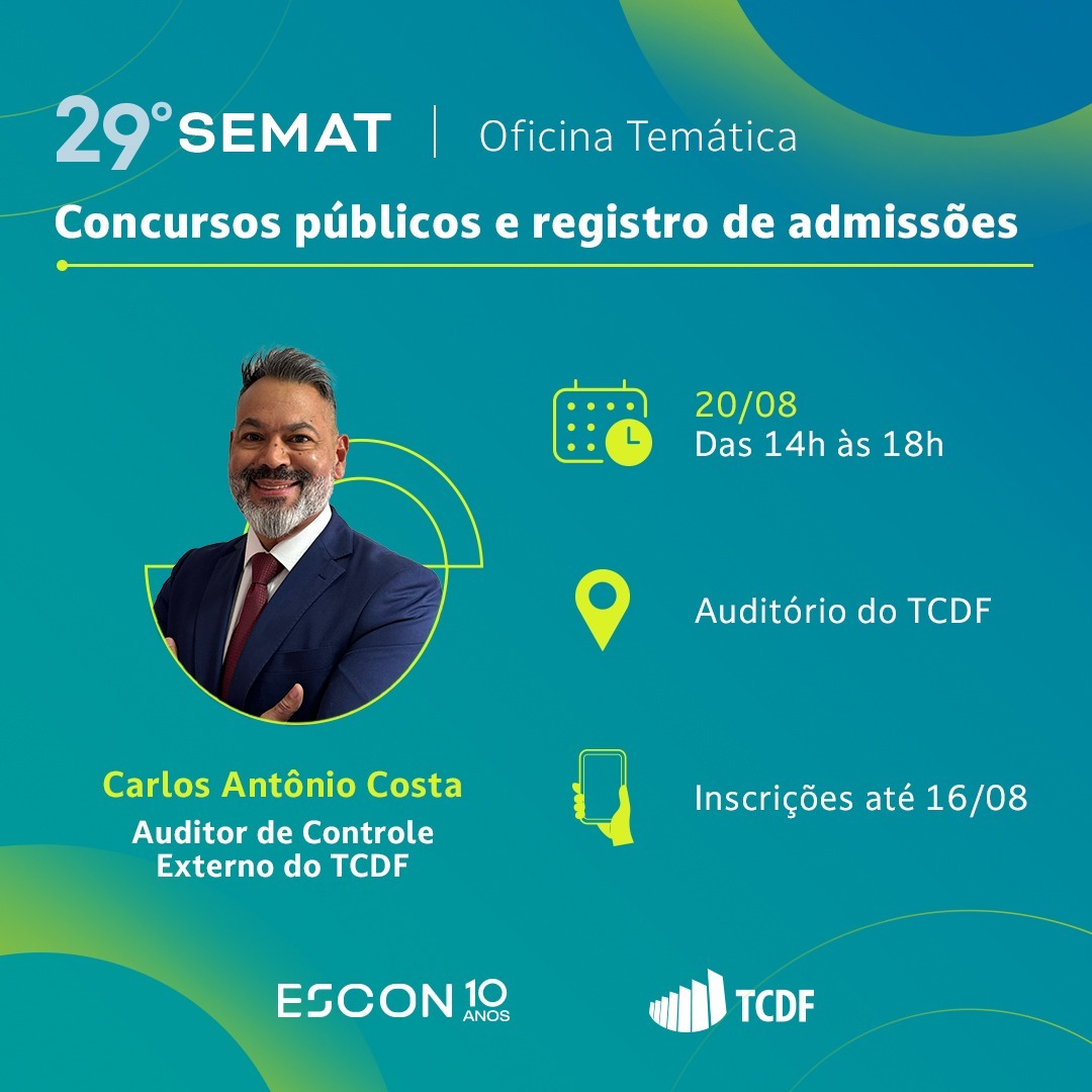 Miniatura de TCDF oferece oficinas a servidores do DF para prevenir falhas em contratações públicas