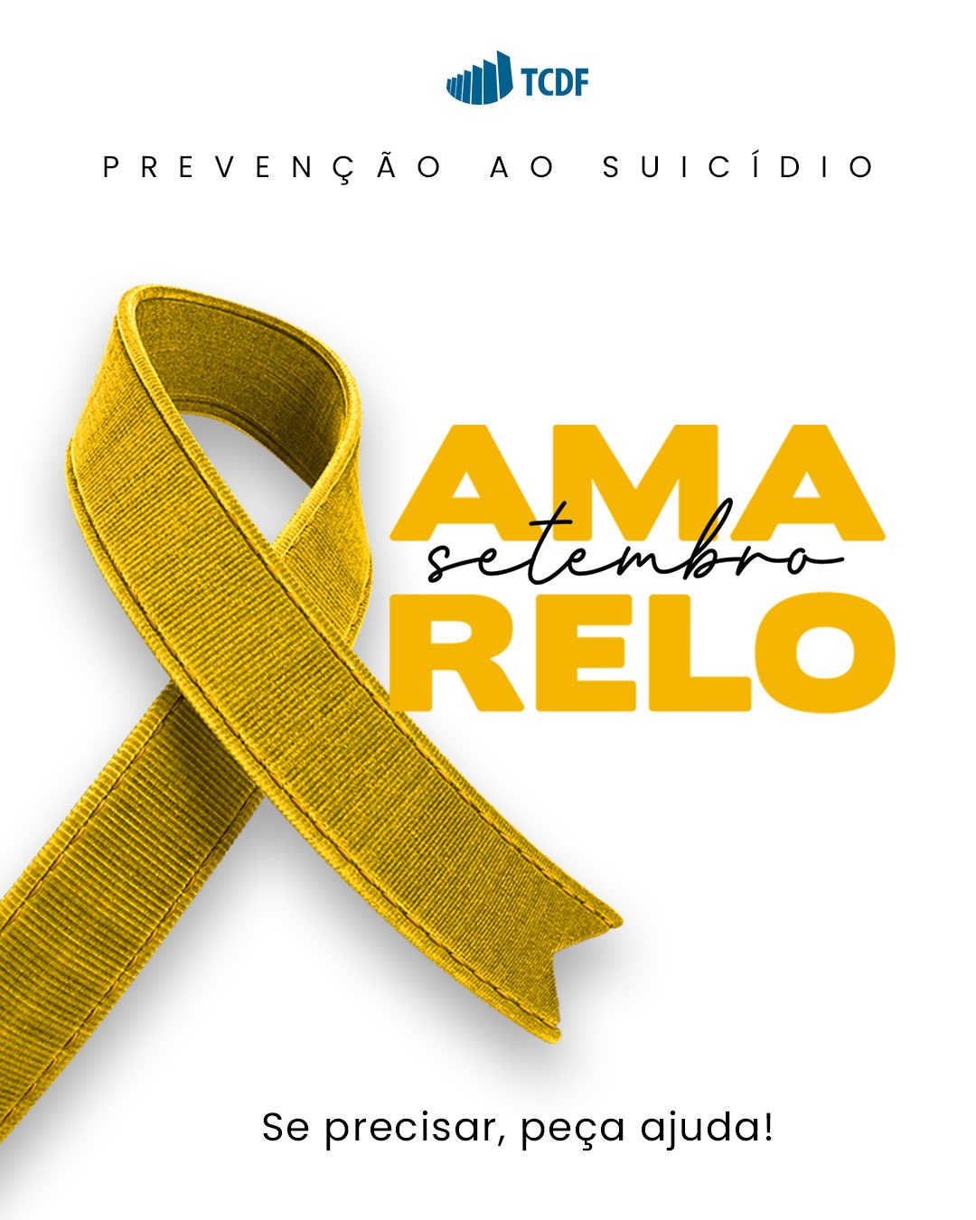 Miniatura de TCDF ficará iluminado de amarelo durante o mês de setembro em apoio à campanha de prevenção ao suicídio e promoção da saúde mental