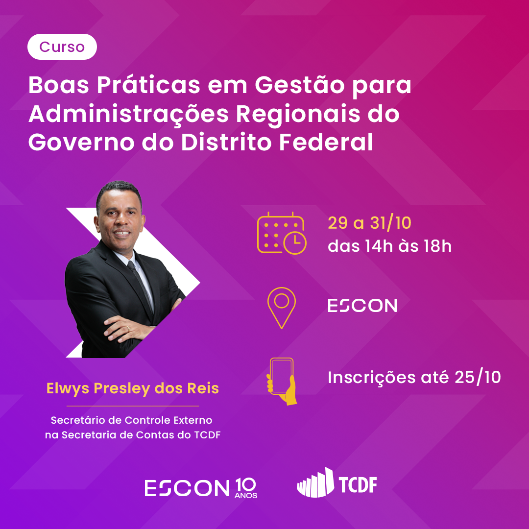 Miniatura de Inscrições abertas para curso de boas práticas em gestão para administrações regionais do GDF 